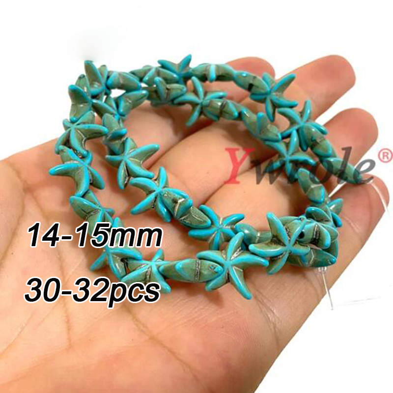 Fabrikk hvit skilpadde howlitt turkis løse avstandsstykke steinperler til smykkelaging diy armbånd øredobber tilbehør: Blå