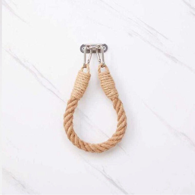 3 Hemp Rope Roll Holders Perforated Toilet Toilet Paper Storage Paper Holder