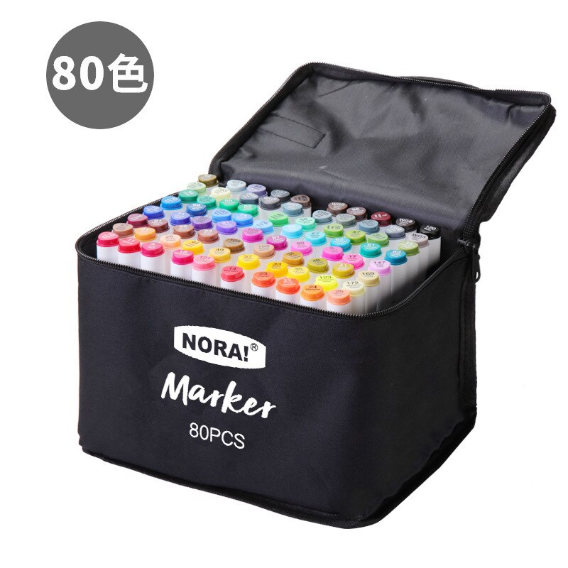 30/40/60/80 Kleuren Schetsen Markers Manga Graffiti Markers Tekening Set Highlighter Voor Sktechbook Scrapbooking Art levert: 80 Colors