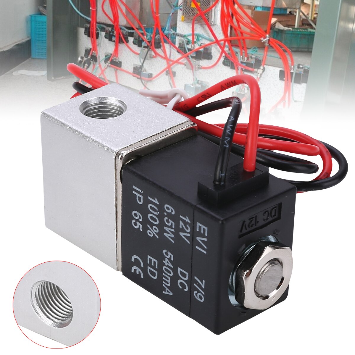 DC 1/8" 12V Solenoid Valve 2 Way Normally Closed Direct-Acting Pneumatic Valves Liquid Solenoid Valve For Water Air Gas