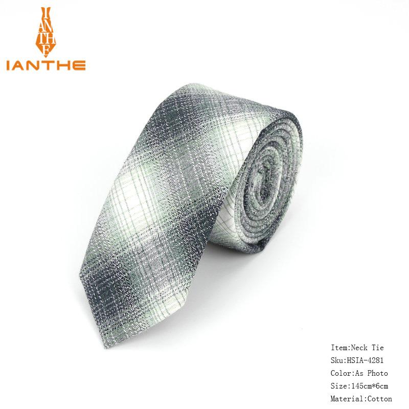 Mode Katoen Streep Stropdassen Voor Mannen Casual Plaid Stropdas Gravatas Corbatas Slanke Pak Vestidos Heren Stropdassen Party Narrow Neck Tie