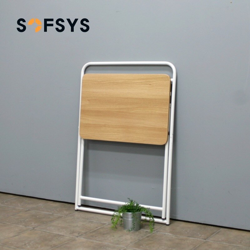Folding Computer Desk Simple Notebook Desk Learning Desk,installation Free Desk Home Desktop Desk Small Desk Office Desk: Teak white frame