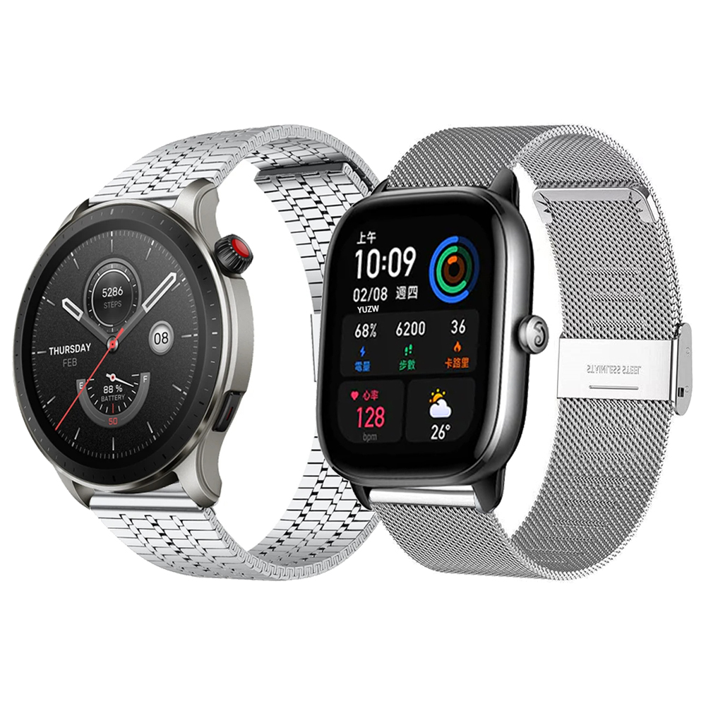 20 metalurrem til amazfit gts /2/2e/3/ gts 2 mini rem gtr 3 pro/gtr 4 2/47mm/42mm/ 22mm 3/ bip rustfri stålremme