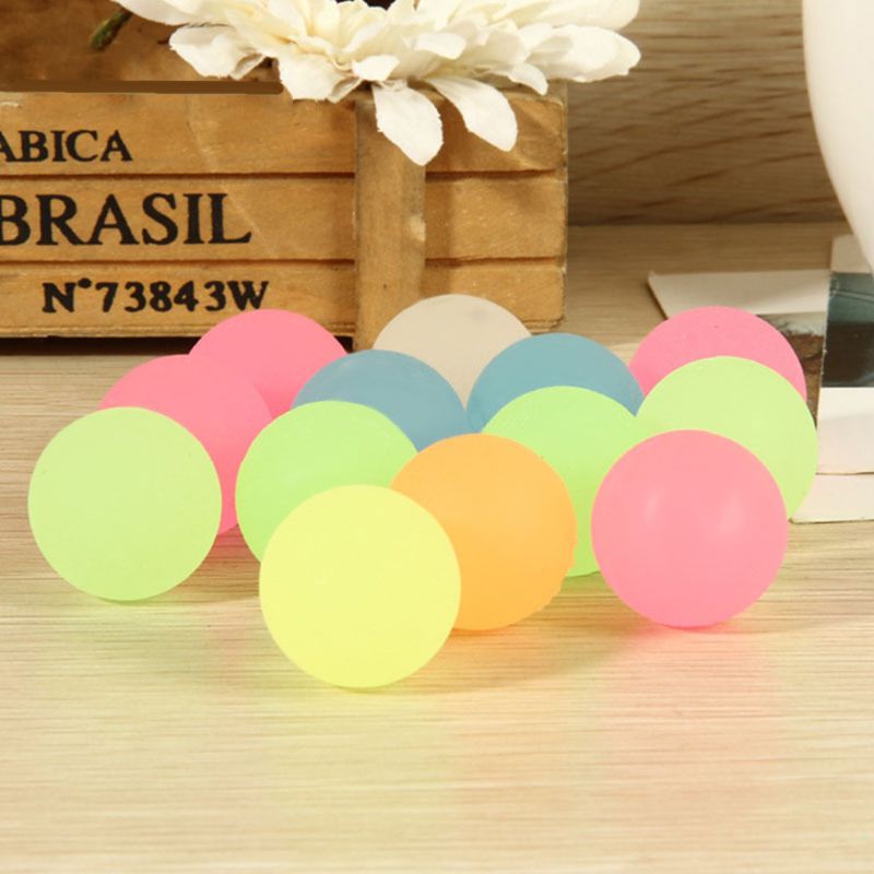 50 Pcs 32mm Glow Bouncy Ball for Kid Halloween Party Props Assorted Colored Ball