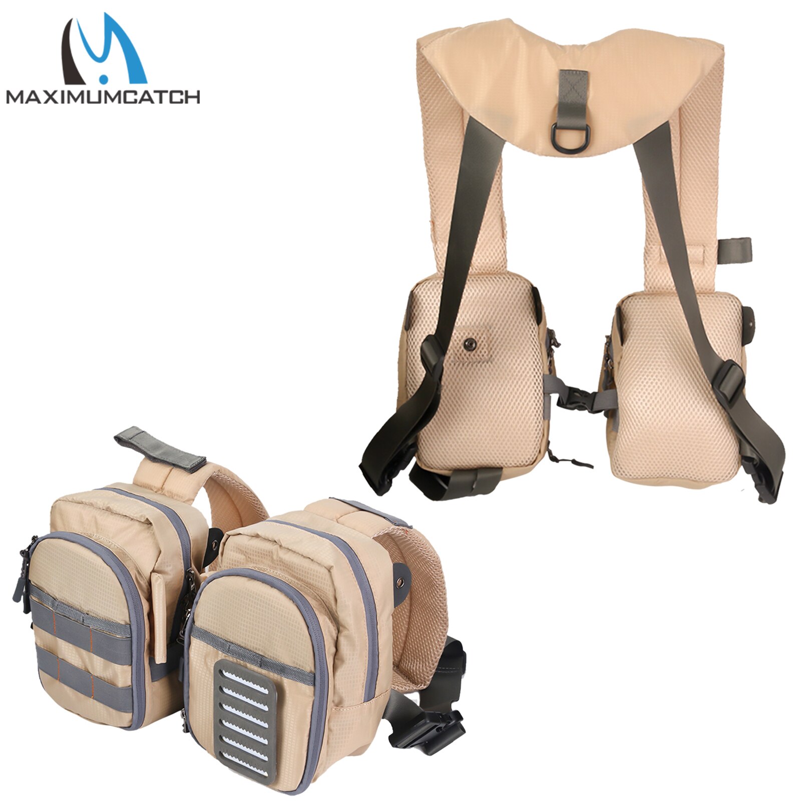 Maximumcatch Compact Fly Fishing Chest Pack Light Weight Adjustable Fishing Vest for Men Women Outdoor