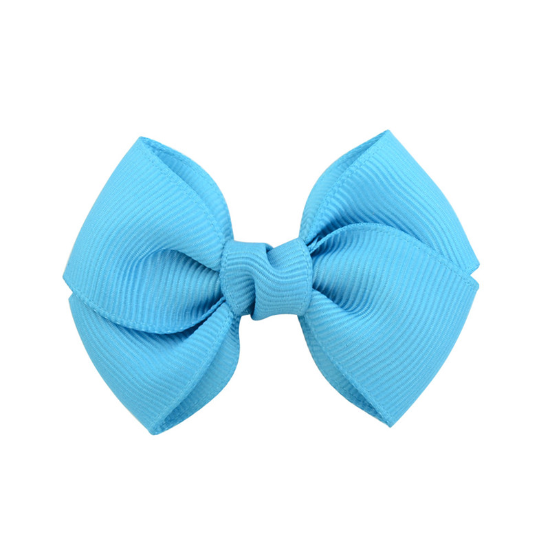 Solide Lint Strik Haarspeld voor Meisjes Kinderen Bowknots Haar Clips Vrouwen Haarspelden Haar Accessoires Baby Haarspelden Decoraties: 07 Light Blue
