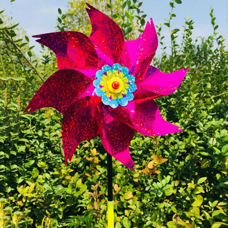 Wind Wind Spinner Windmolen Speelgoed Kids Kinderen Tuin Decoratie Rotatie Glitter Sequin Windmolens Glow Kleurrijke Speelgoed Thuis