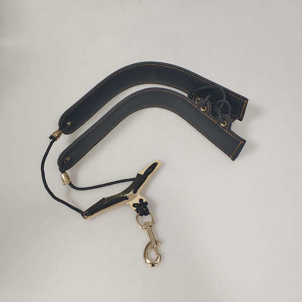 Saxophone Strap - Foldable Leather Neck Strap - Wind Instrument Accessory