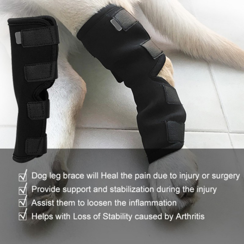 Dog Recovery Sleeve Pet Wounds Extra Supportive Dog Canine Rear Leg Hock Joint Wrap Protects Bandage Puppy Protect A