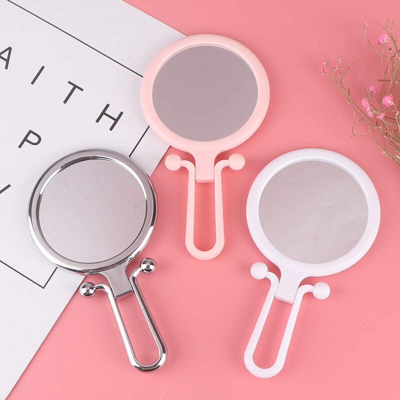 5/10X Magnifying Handheld Vanity Mirror Travel Folding Hand Held Round Shape Folding Adjustable Pedestal Makeup Mirror