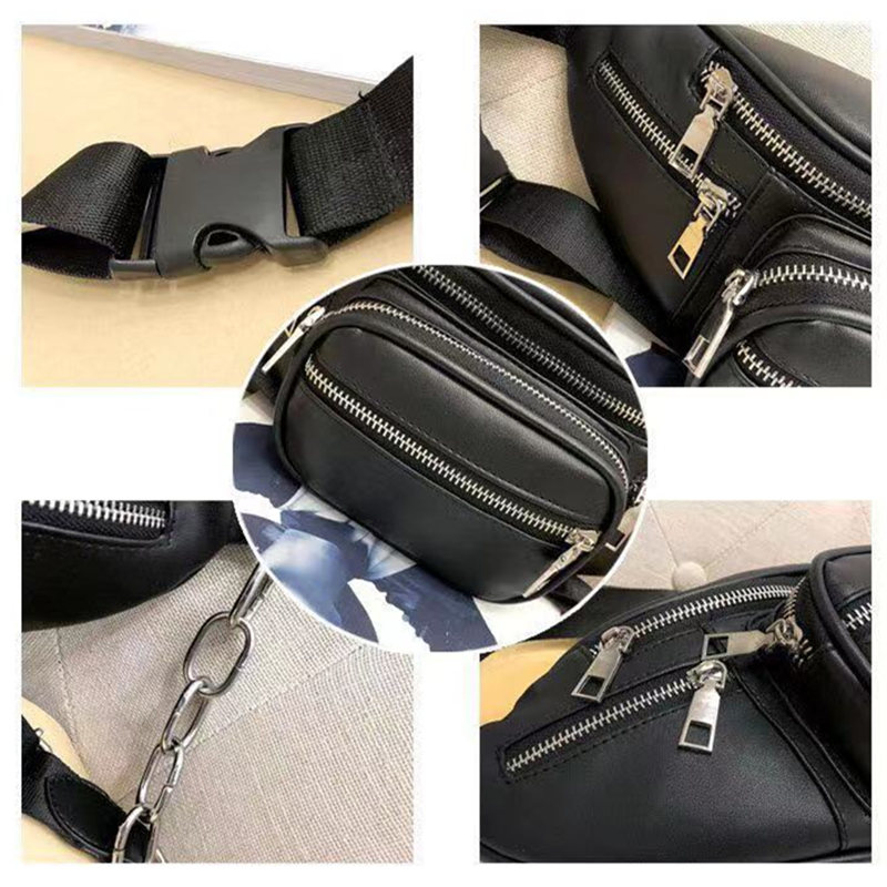 ladies bag waist bag ladies bag luxury brand PU bag bag black