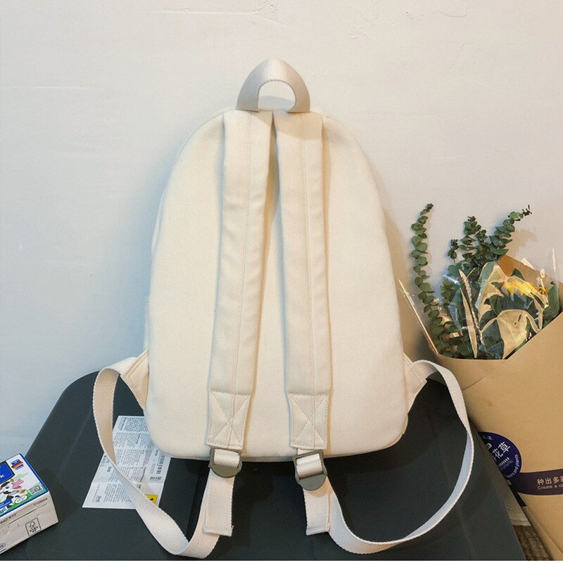 Canvas schooltassen voor meisjes, tieners, rugzakken, dames, boekentassen, middelbare scholieren, universiteits- en collegestijl.