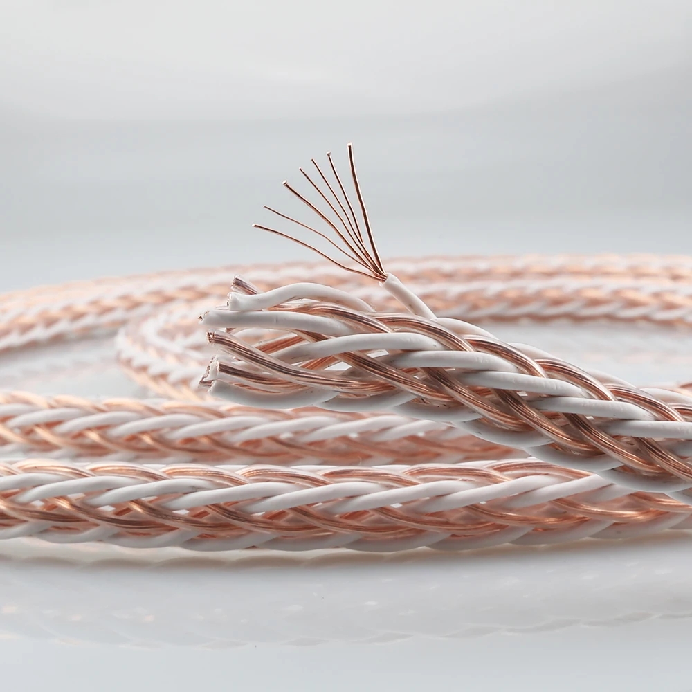Per Meter HIFI 8TC 7N OCC Pure Copper Speaker Cable Hi-End Audio Speaker Wire Loudspeaker Cable