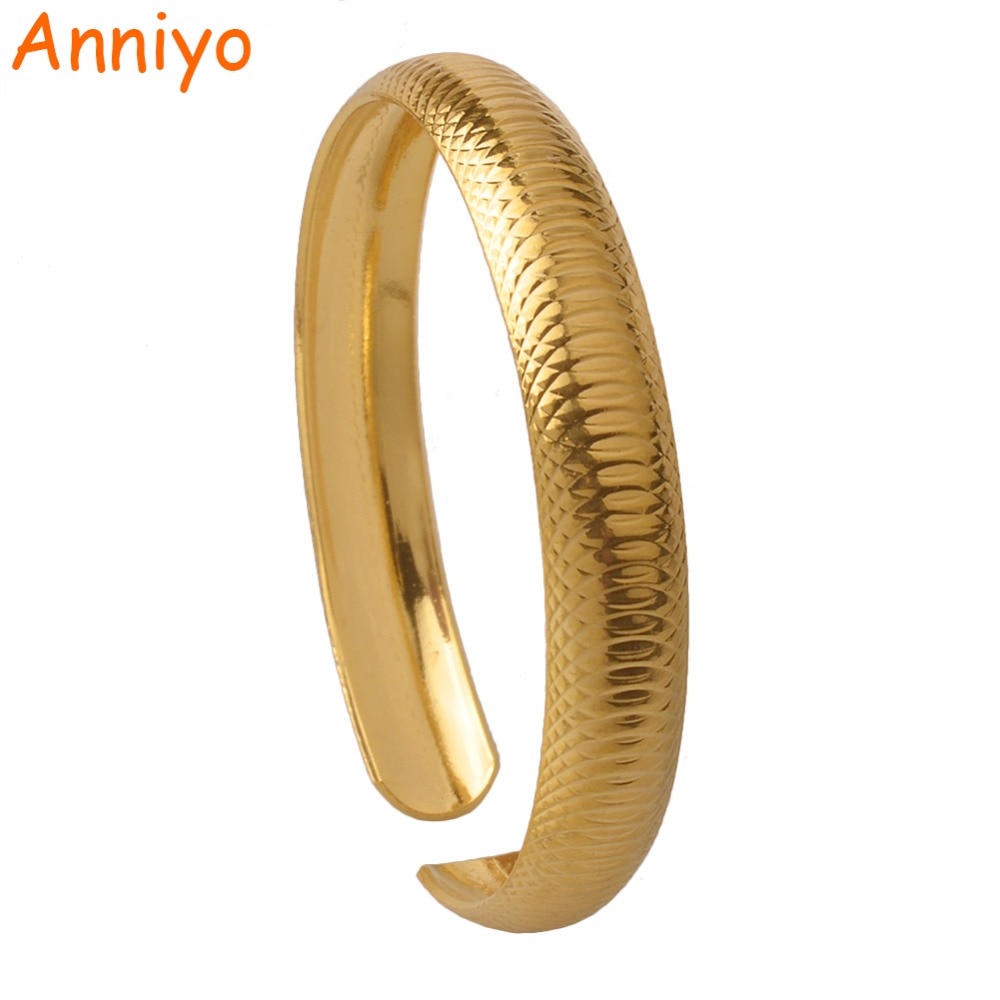 Anniyo or couleur Bracelets Bracelets pour filles africain arabe moyen-orient enfants enfants bijoux d'anniversaire #098306