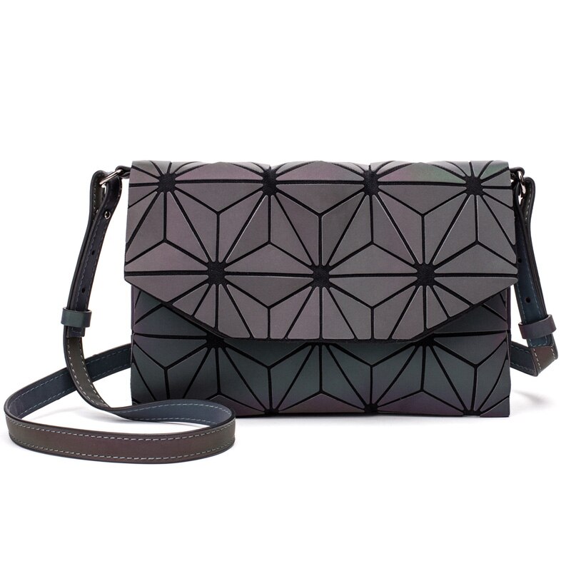 2021 nova luminosa mulher sacos de noite ombro saco meninas aleta bolsa moda geométrica xadrez casual embreagem sacos do mensageiro bolsa: Luminous B