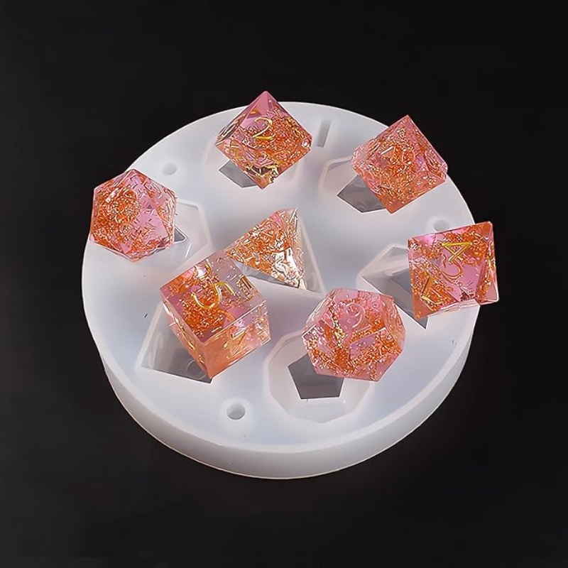 DIY gotero de cristal resina dados poliédricos llavero molde devuelto al almacén juego de ajedrez de piedras preciosas juego molde de silicona