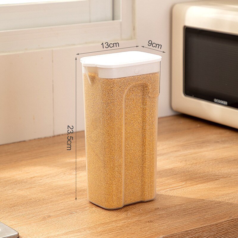 Tarro sellado transparente para cocina, caja de almacenamiento de cereales y granos para el hogar, organizador de latas herméticas, contenedor clasificado a granel: Verde claro