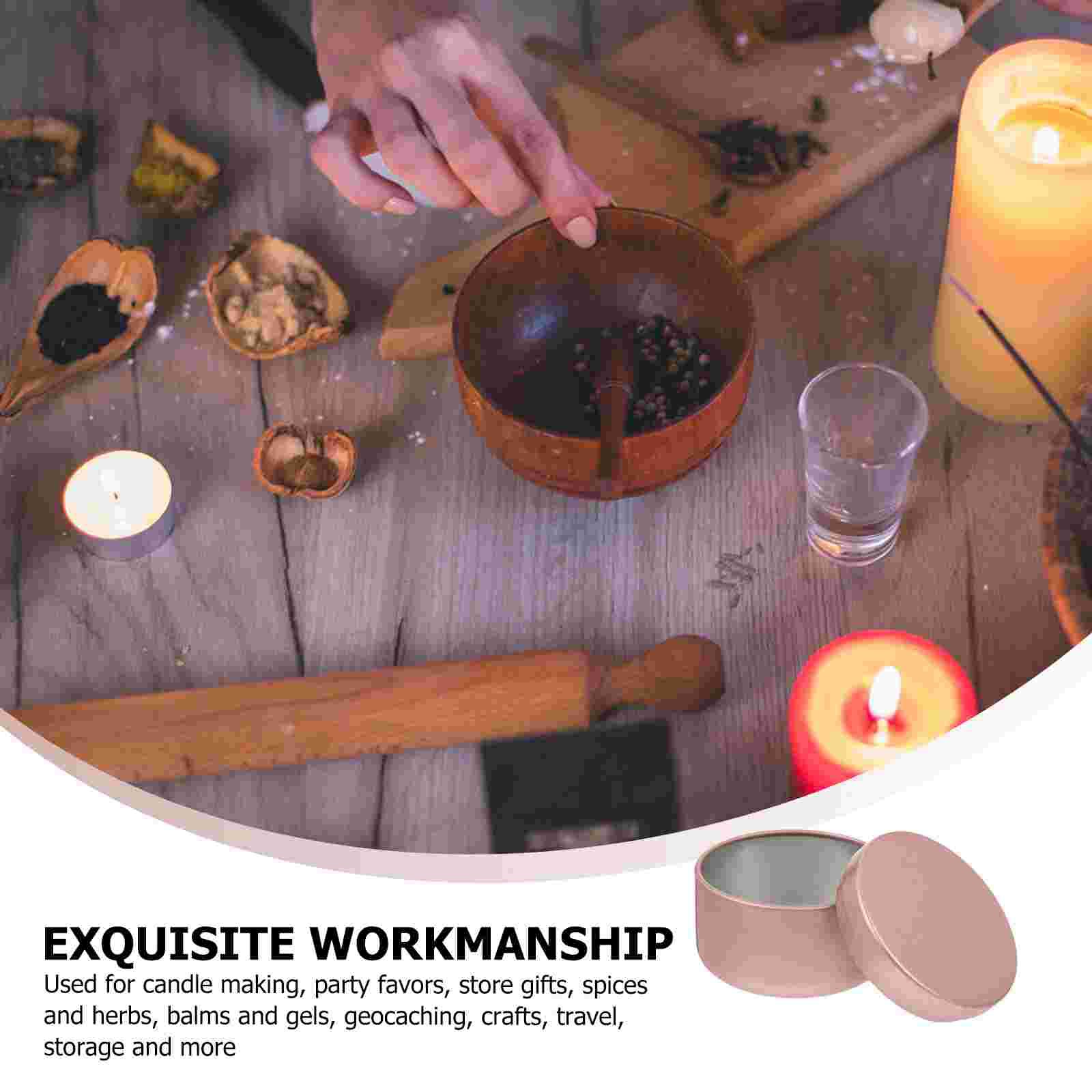 12PCS Candle Tin Travel Tins Round Metal Tins Candle Containers Candle Jars 50ml