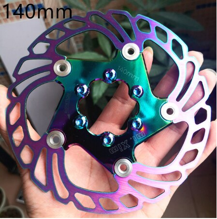 neue MTB 140/160/180/203mm Fahrrad bremsscheibe Straße Schwimm Fahrrad Bremse Sechs Nagel Rabatt für Mountainbike Bremsscheiben: Regenbogen 140mm
