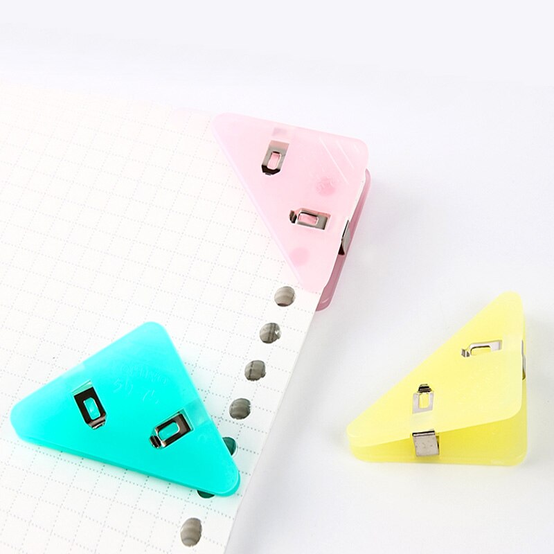 3 Colors /package Japan Kokubu Color Triangle Clip Stationery Corner Folder Package Folder for Easy Reading School Supplies