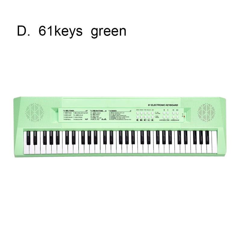 Teclado electrónico de 61 teclas, Piano, componentes de plástico y electrónicos, instrumentos musicales para niños, de navidad: D