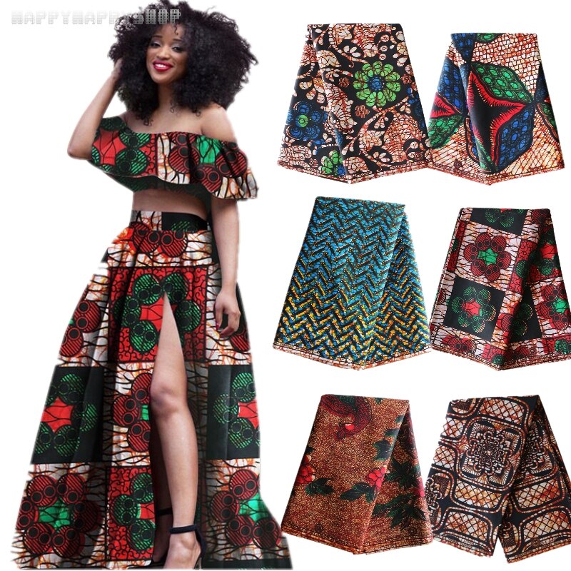 Tela estampada de algodón de , vestidos africanos de Ankara para de boda, trajes de 6 yardas x cm, novedad de 115