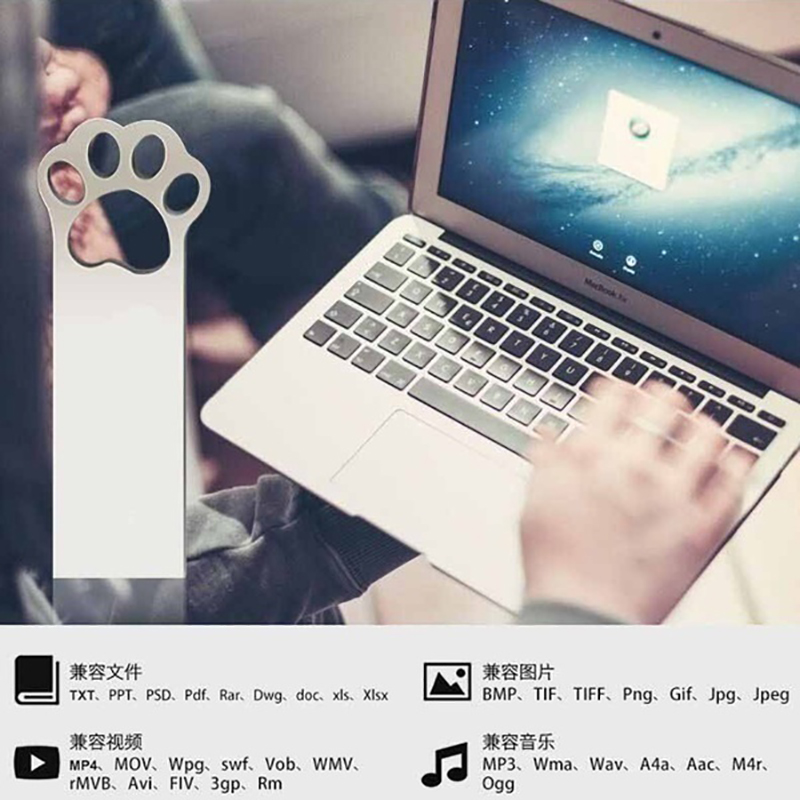 Hond voet USB 3.0 32gb metalen Mini usb flash drive 128GB pendrive 16GB 8GB 64GB pen drive u disk flash memory stick Aanpassen logo
