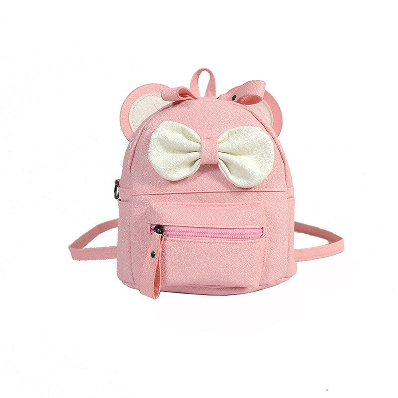 girl shoulder bag Cartoon backpack dual-use small Diagonal School bag children cute bow small backpack mochilas escolares: Pink