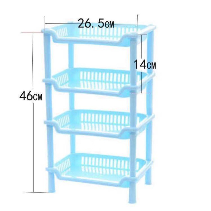 3/4 Layer Assemble Plastic Kitchen Storage Rack Bathroom Organizer Shelf Square Triangle Corner Holder Shelf Stackable: Four Layer Blue C