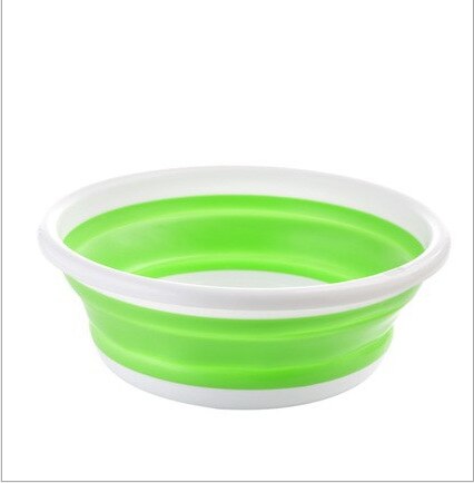 Mini Folding Water Container Bucket Sink Wash Basin Tourism Outdoor Folding Bucket Outdoor Camping Hiking Tools: Green