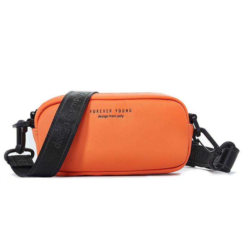Slanke schoudertas dames multifunctionele borsttas rugzak dames leren merk crossbody messenger bag: Oranje