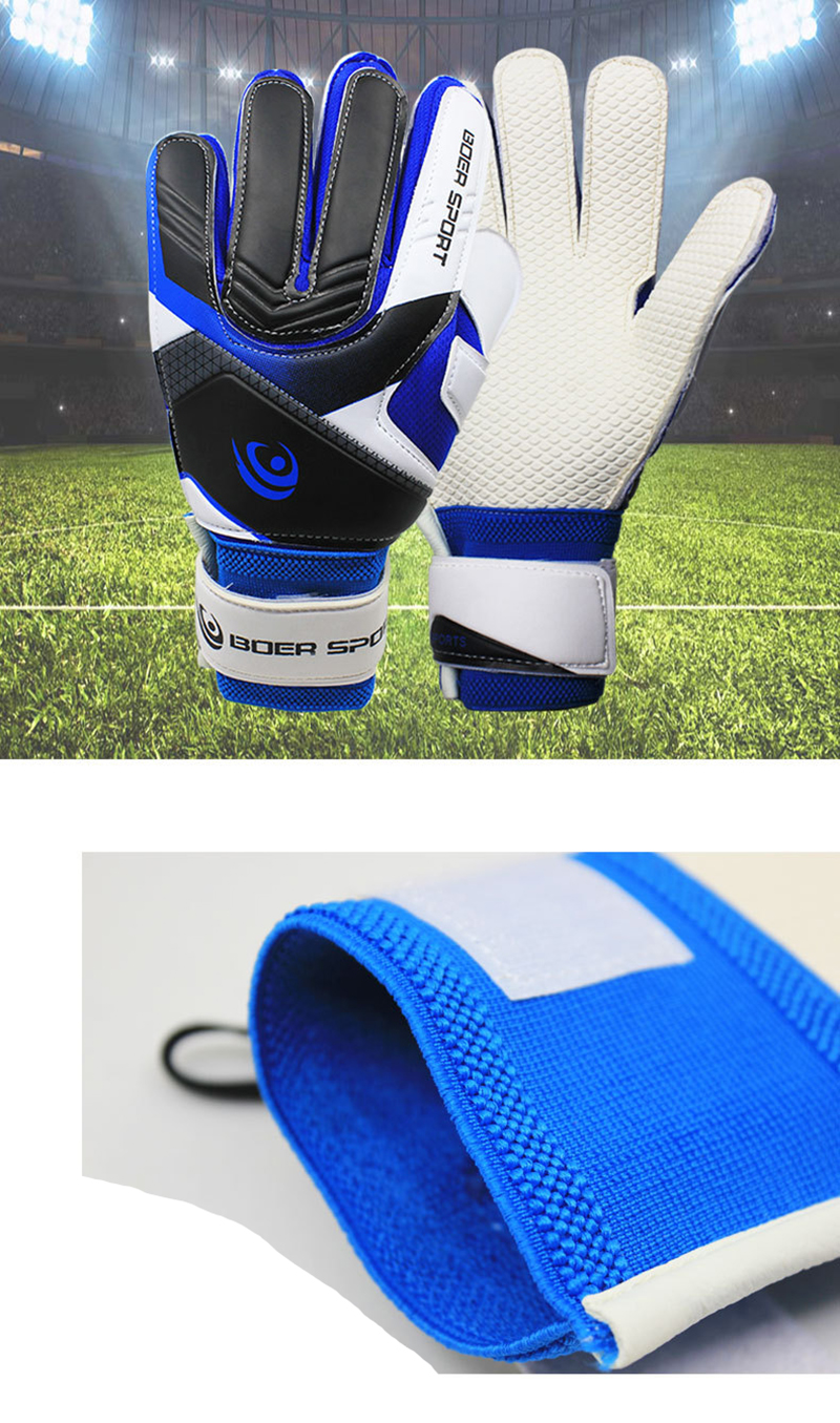 Guantes de fútbol profesionales para adolescentes, emulsión de PU, Portero De Fútbol de portero, antideslizantes, entrenamiento con protección para 5 dedos 1 par