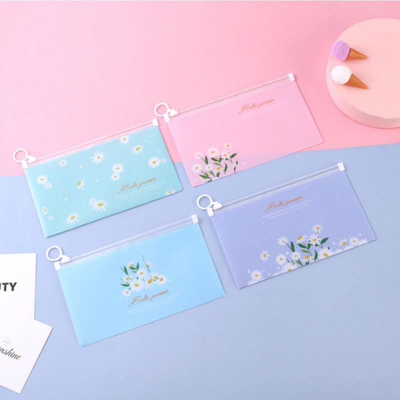 Estuche Portátil con Dibujos Animados para Almacenamiento de Artículos, Bolsa Impermeable, Antipolvo, con Cremallera, con Estampado Translúcidos para Guardar Mascarillas y Lápices,: Random Color B