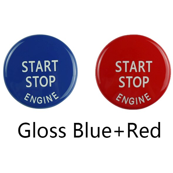 Motor start stop knap tilbehør nøgle dekoration til bmw  x1 x5 e70 x6 e71 z4 e89 1 3 5 serie  e90 e91 e92 e60 bil udskift dæksel: Blank blå rød