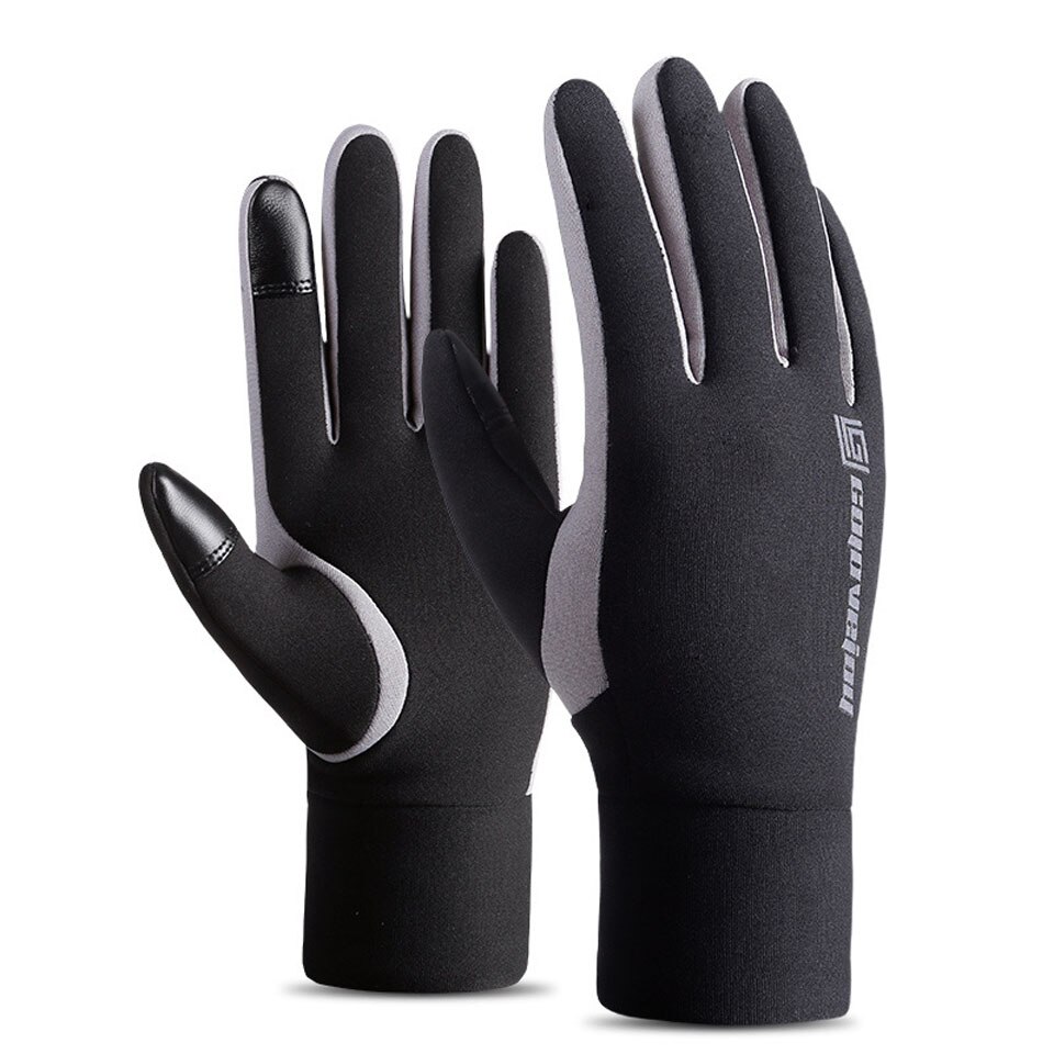 Sorte vinter varme handsker vindtætte koldt vejr handsker tykke varme vanter touch screen handsker med skridsikker: Sort 2 / Xl