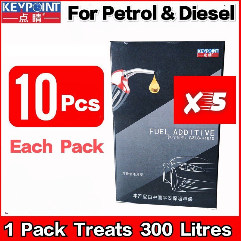 On :Fuel additive for Petrol & Diesel Carbon&Fuel System Cleaner Power Booster fuel saver (One Pack Treat 300Litres) Key: 5Packs Treat 1500L