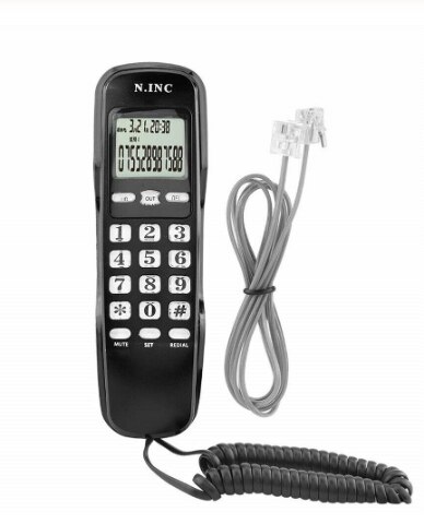 Caller ID telephone set hanging home office silver Landline Caller ID LCD Display Corded Telephone Wall Mounted Ringtone