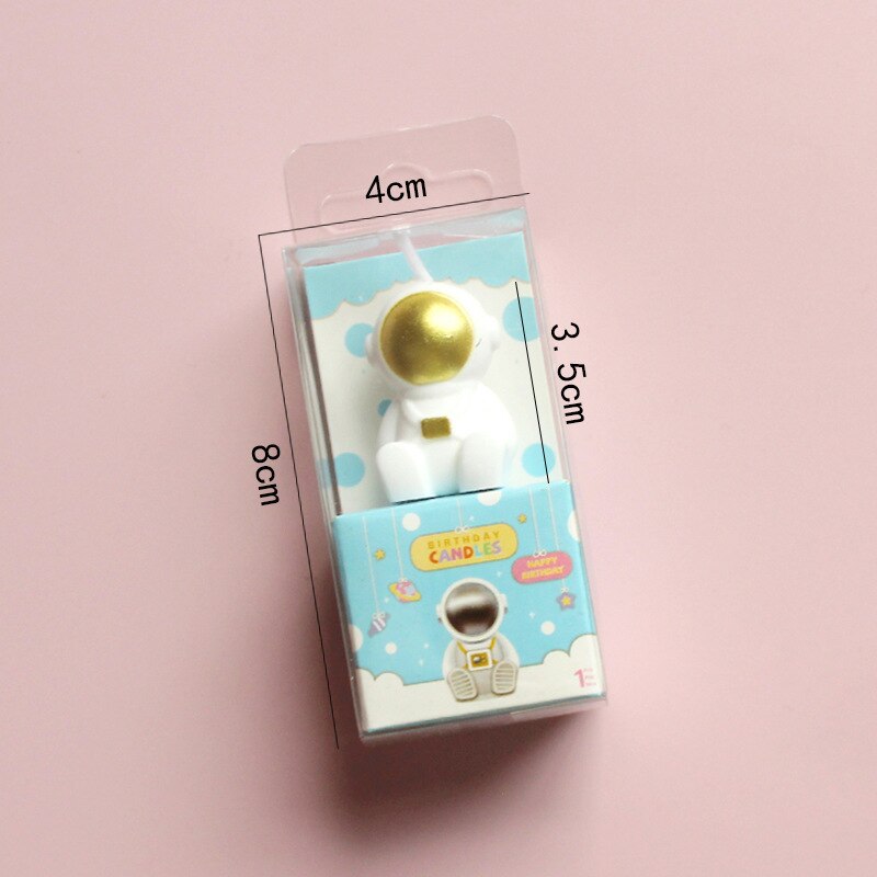 Vela de astronauta espacial, decoración para tarta de de cumpleaños para niños y niñas, velas de dibujos animados de nave espacial, Decoración de Pastel para el hogar