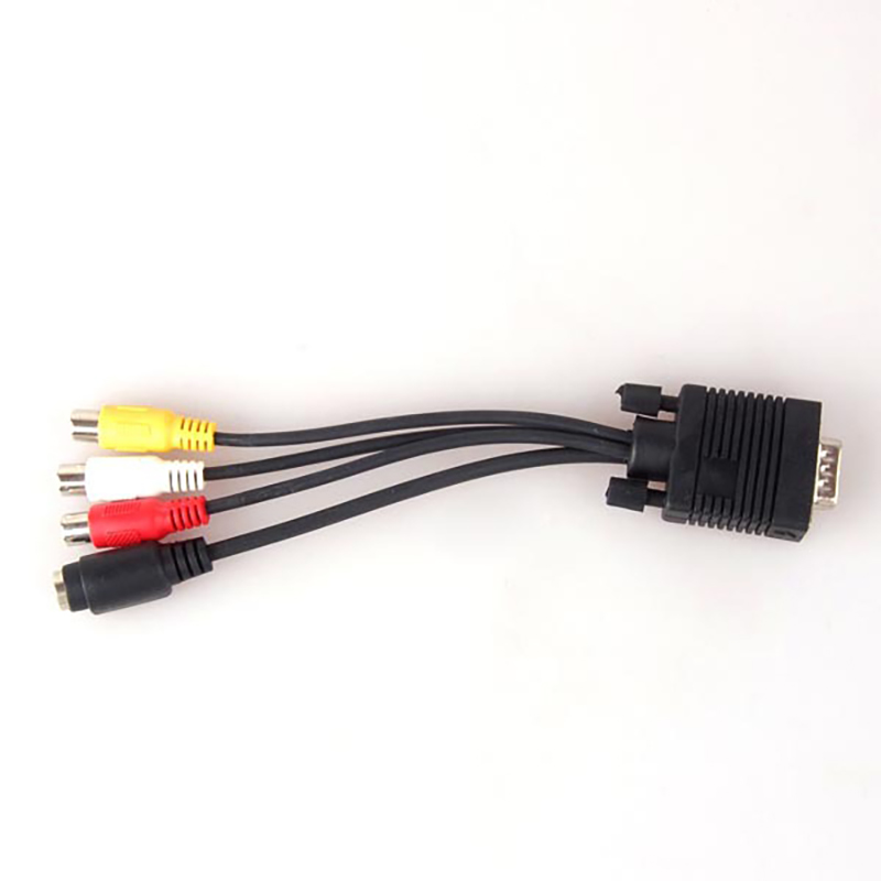 1PCS VGA SVGA to S Video 3 RCA Converter AV TV Out Cable Adapter RCA Female Connector Video Cable for Laptop PC HDTV Monitor