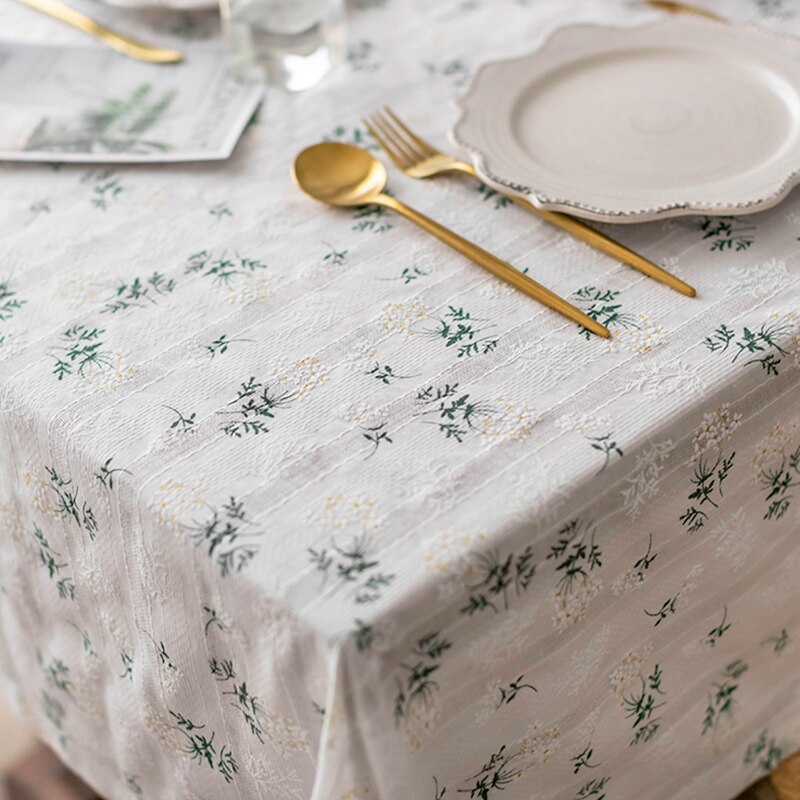 Encaje blanco mantel de mesa de flores bordado mantel para Picnics boda mesa cubre mantel Rectangular Pastoral