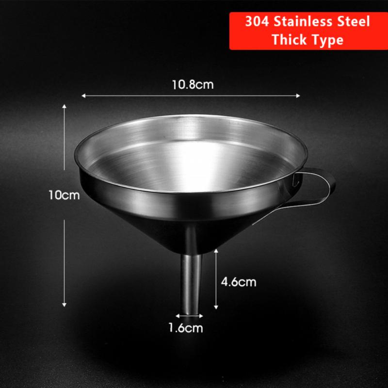 Embudo de cocina de acero inoxidable de tolva para líquidos Metal embudo Filtro de embudo de boquilla para Canning casa herramientas de cocina: G