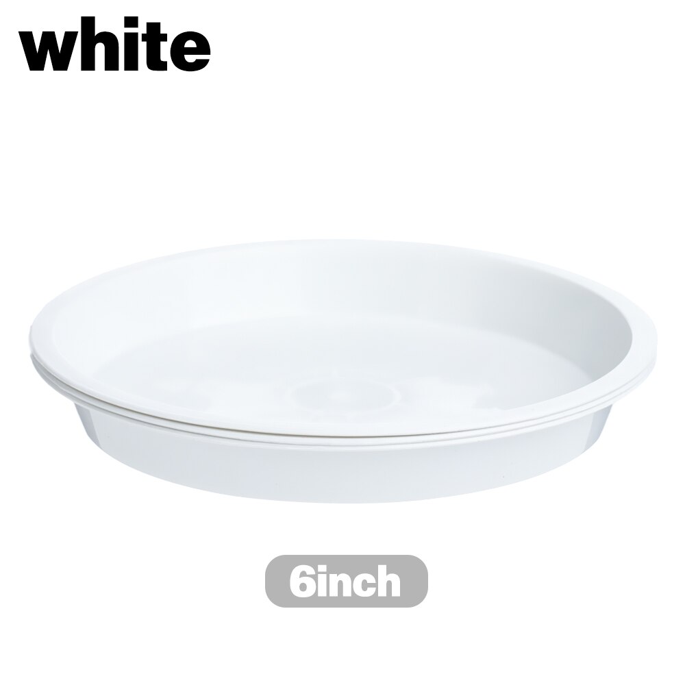 3Pcs Durable Kunststoff Pflanze Untertasse Heavy Duty Drip Trays Kunststoff Tray Untertassen Runde Blume Topf Indoor Outdoor Garten Zubehör: 6inch white