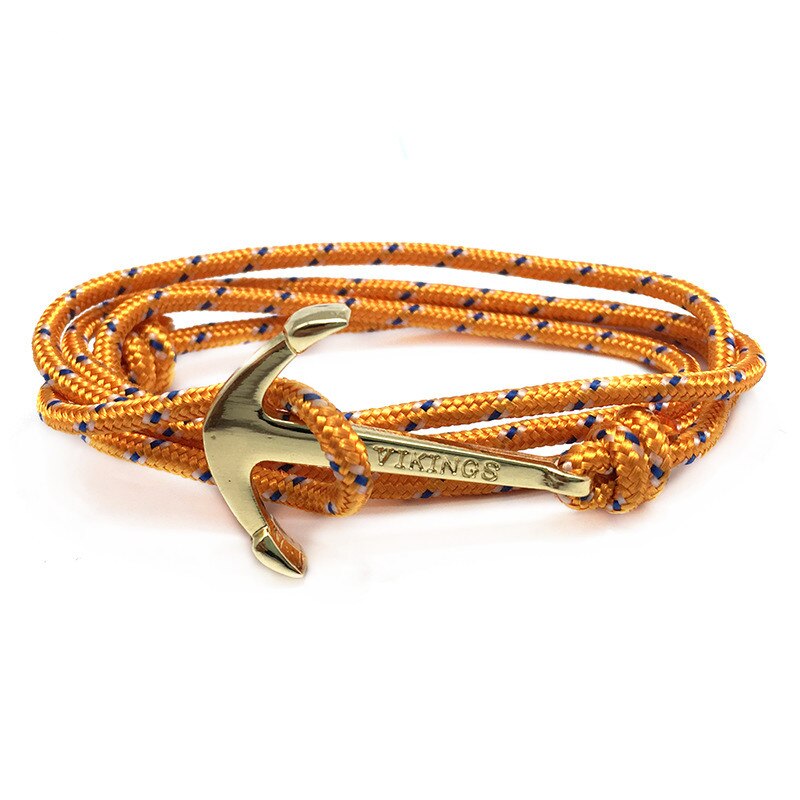 Retro Vikings Bracelet For Men Women Popular Male Multilayer Wrap Bangle Gold Color Handmade Anchor Bracelets SL017