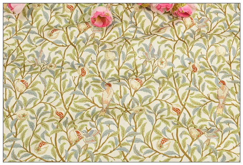 Bomullslerret william morris-stoff bomull digitaltrykk klassisk blomstertrykk håndlaget håndverk forsyninger