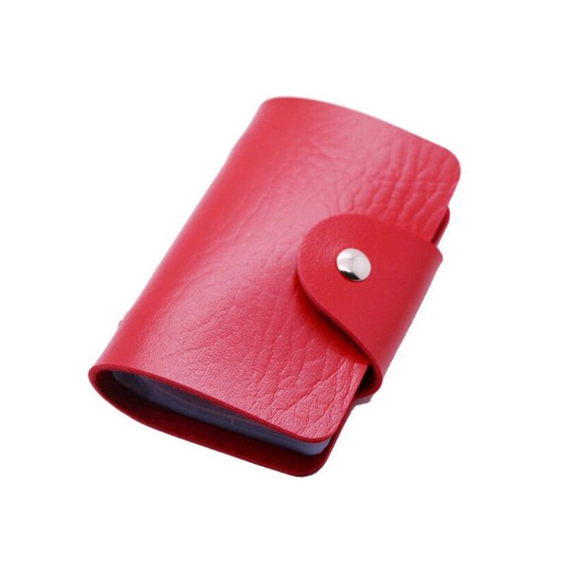 Mode Pu Leer Functie 24 Bits Card Case Visitekaarthouder Mannen Vrouwen Credit Paspoort Card Bag Id Passport Card portefeuilles: Rood