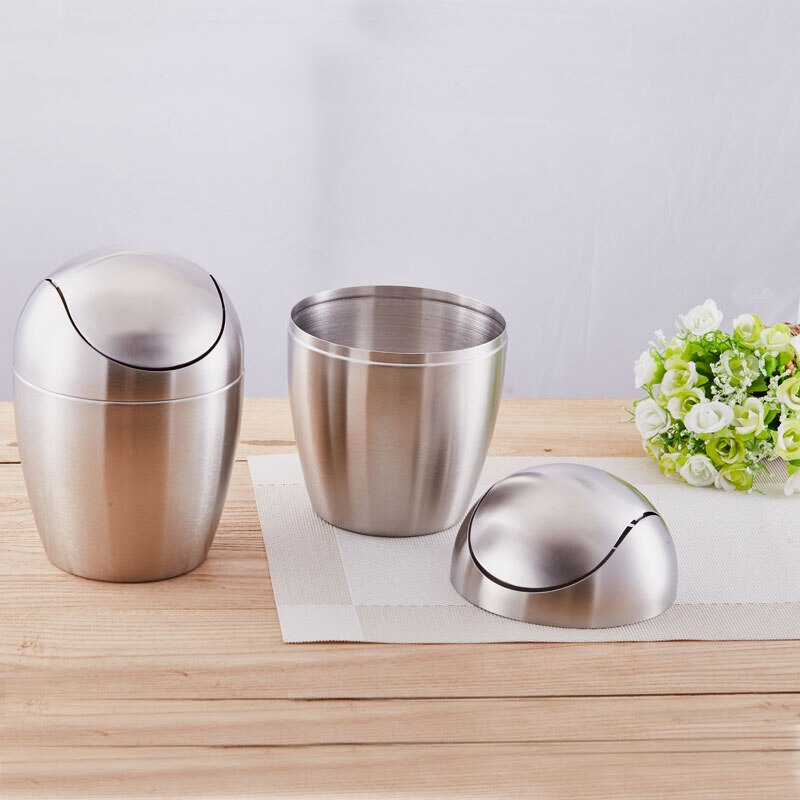 Afvalbakken Mini Prullenbak Voor Bureau Met Kan Kleine Tiny Aanrecht Prullenbak Kan Voor Kantoor Badkamer Keuken Afval mand 1.5 L