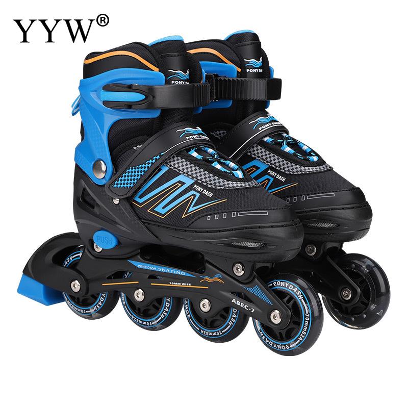 Justerbara rullskridskor inline hastighetsskridskor skor sneakers rullar framhjul barn vuxna skridskor skridskor hjul skor
