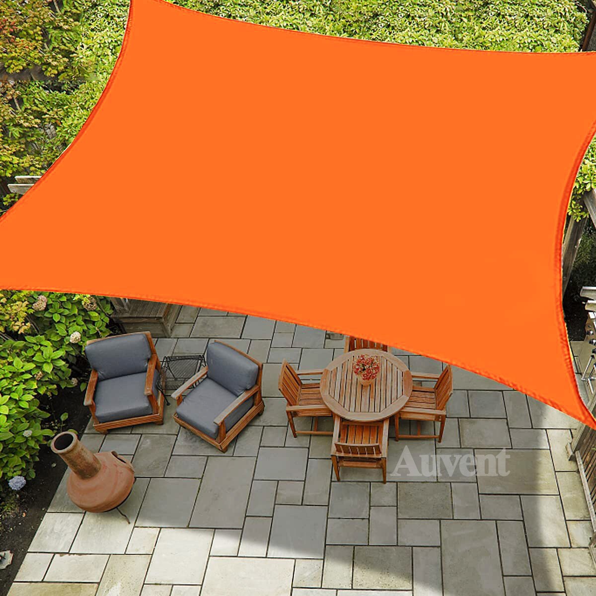 Waterproof Orange Square Rectangle All Size Shade Sail 300D UV Blocked Garden Terrace Canopy Swimming Sun Shade Camping Hiking