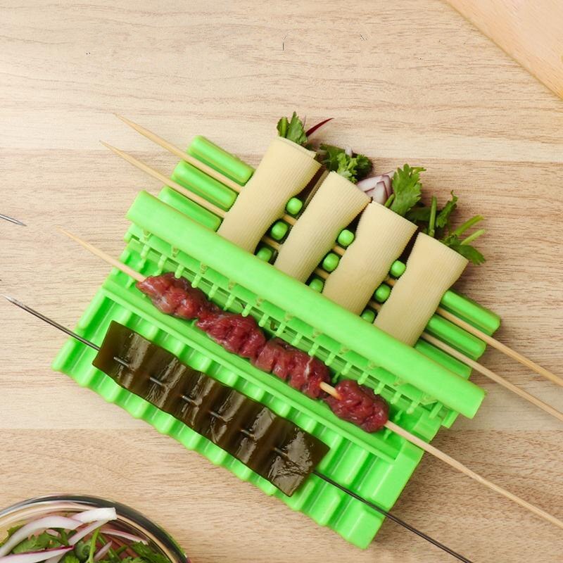 Grill stringer grillspett kebab maker box maskin nötkött grönsakssnöre grill grill pryl kökstillbehör