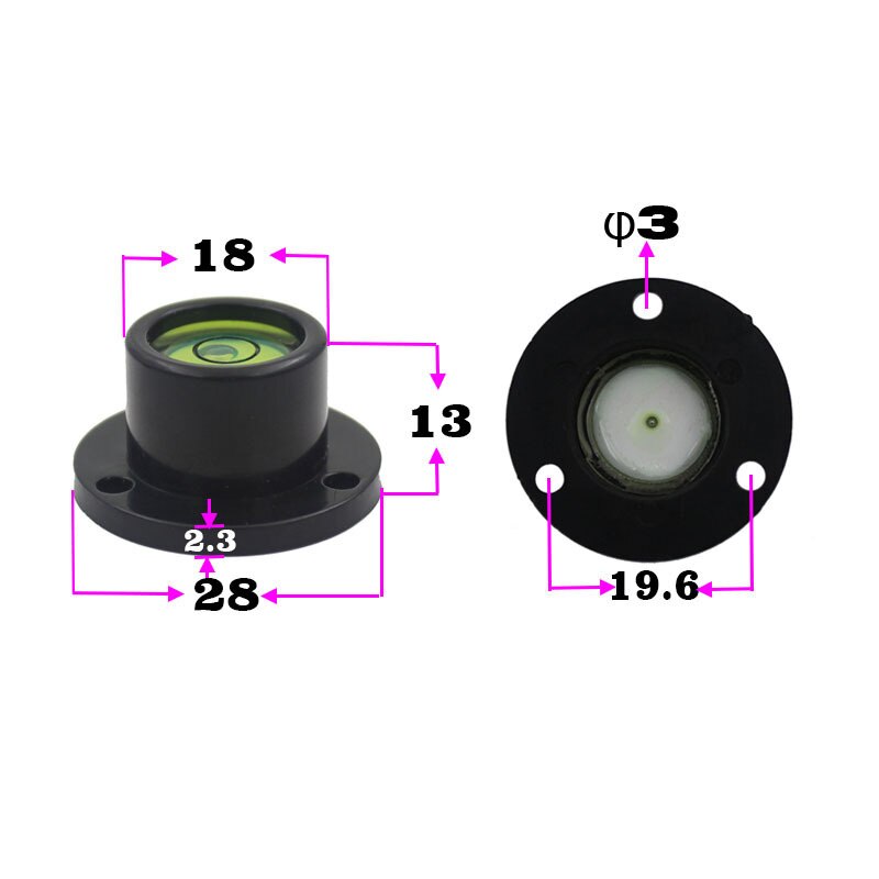 Mini Spirit Level Bubble Flange Belt Base Circular Bubble Level Horizontal Bubble Bullseye Level Measurement Instrument Tool